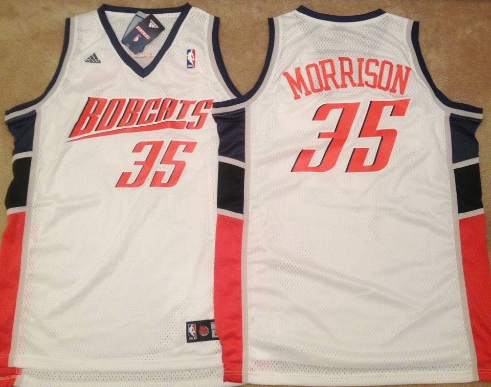 Adam Morrison Charlotte Bobcats White Swingman Mens Sewn Jersey NWT