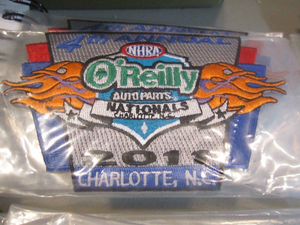 2011 NHRA CHARLOTTE OREILLY AUTO PARTS NATIONALS EMBROIDERED PATCH 