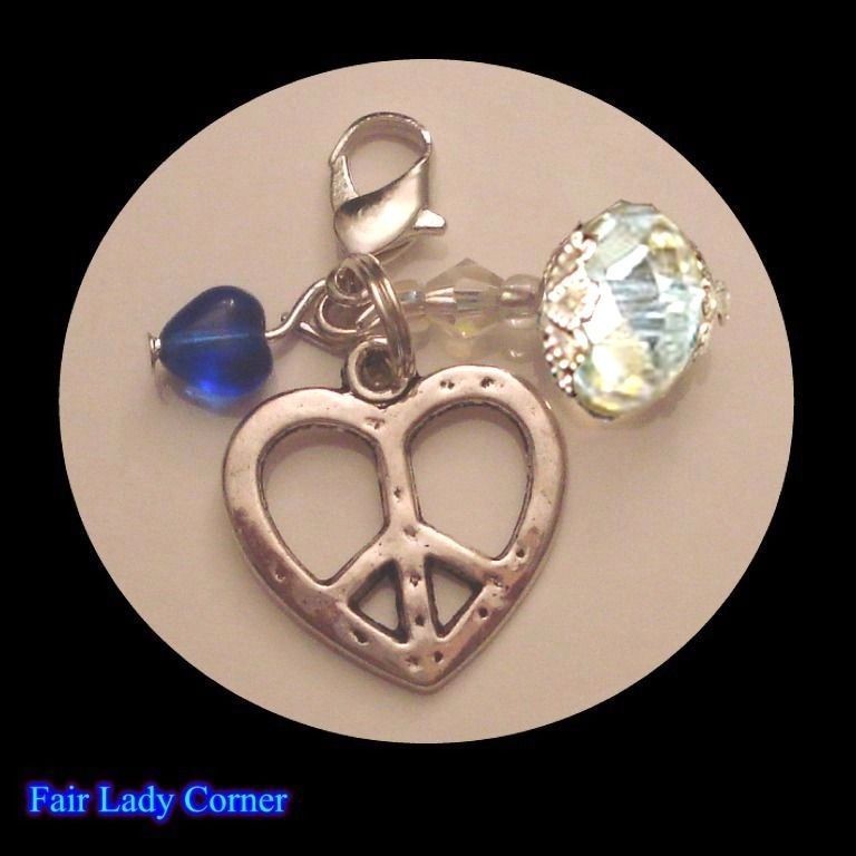 Charm wedding bridal something blue heart charms pendant favor gift 