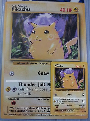   Pikachu + Pikachu Yellow Cheeks E3 Gold Stamp Promo Pokemon huge