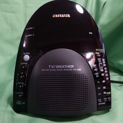 Aiwa FR A308U Alarm Clock Radio TV/Weather Channel Receiver