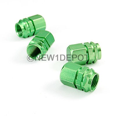   STEM VALVE CAPS 4PCS SET FOR FOR CAR TRUCK GREEN (Fits Chrysler 300