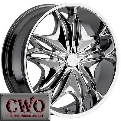 24 Chrome Viscera 728 Wheels Rims 5x4.75/5x127 5 Lug C1500 S10 Blazer 