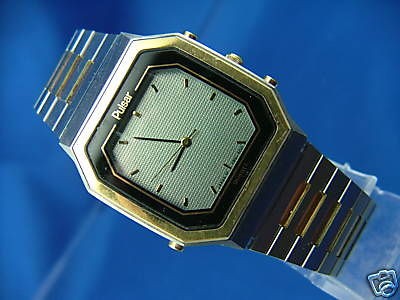 Vintage Pulsar World Timer LCD Digital Watch 1980s Very Rare