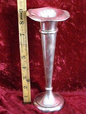 Large 9 Antique 925 Solid Sterling Silver Posey Flower Vase Wedding 