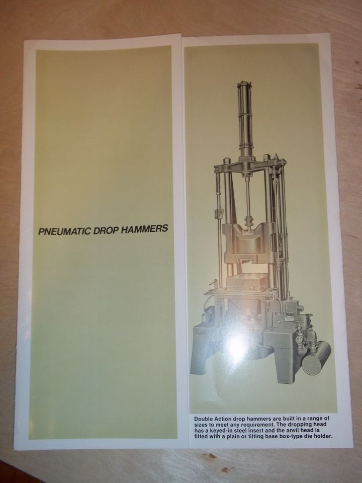 Vtg Pneumatic Drop Hammer Catalog~Forging Machines
