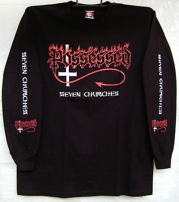 POSSESSED SHIRT LONG SLEEVE SEVEN CHURCHES HELLHAMMER SADISTIC 