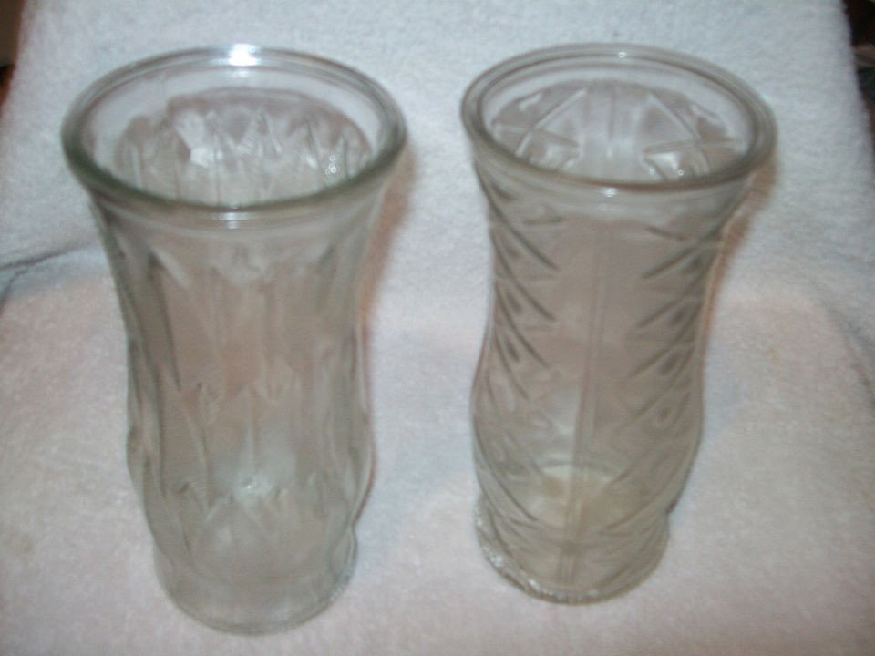 Lot Of 2 Clear Glass Vases By EO Brody Co. Cleveland,OH