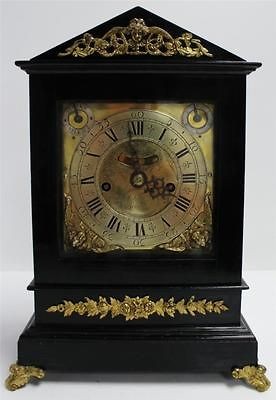   18THC EBONISED 5 PILLAR DOUBLE FUSEE AUTOMATON BRACKET CLOCK 377