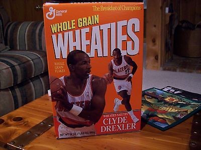 CLYDE DREXLER PORTLAND TRAILBLAZERS WHEATIES UNOPENED FULL 