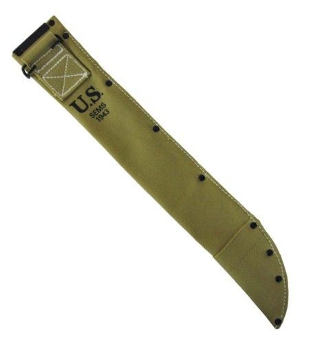 US ARMY KHAKI CANVAS MACHETE SHEATH COVER   WW2 REPRO