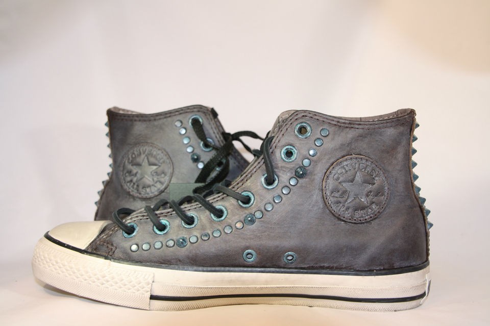 MENS Converse Chuck Taylor JOHN VARVATOS Studded Leather Gray Brown 