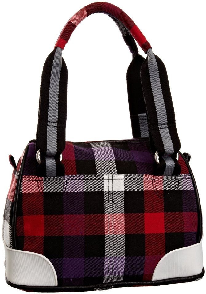 Rocket Dog Daisy Red Plaid Womens Bowling Style Bag Medium NEW 