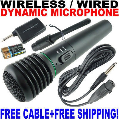 Pro Microphone Wireless Wired 2in1 Handheld Cordless Mic For Karaoke 