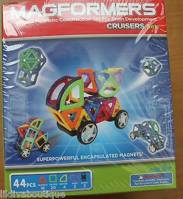   CRUISERS EXTREME 44pc Magnetic Building Set with 2 Wheels Rainbow