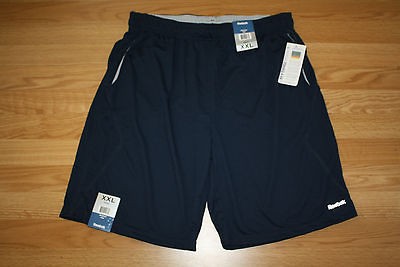 NWT Mens REEBOK Navy Blue Gray Hydromove Exercise Athletic Shorts Sz 