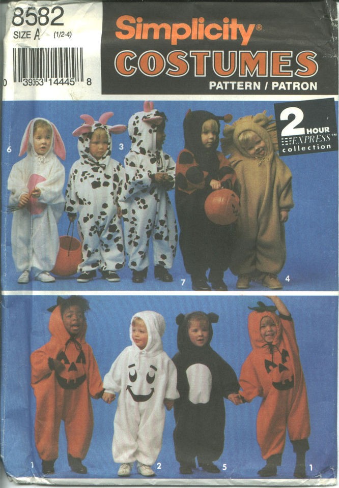 Halloween COSTUME sewing PATTERN Cow Lion Ladybug Bunny Pumpkin Ghost 