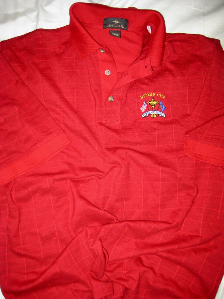 RYDER CUP USA EMBROIDERED OAKLAND HILLS ANTIGUA COTTON POLO SHIRT 