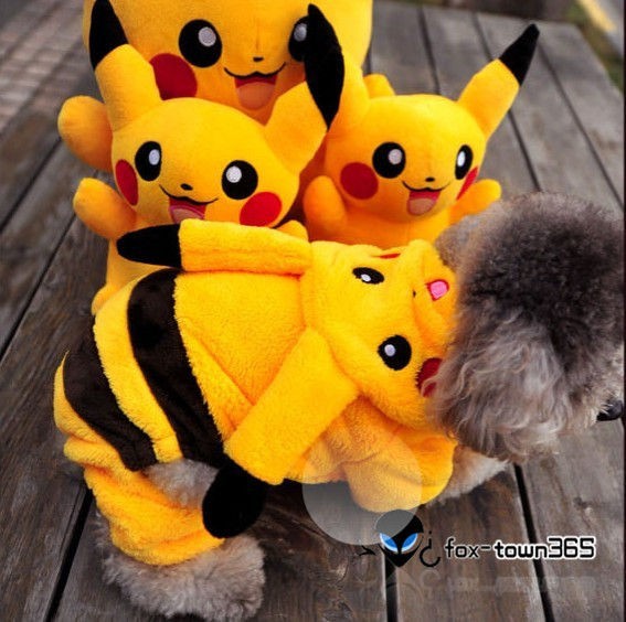 Cartoon Pikachu Pet Dog Clothes couple custom Coat hoodie Jackets 