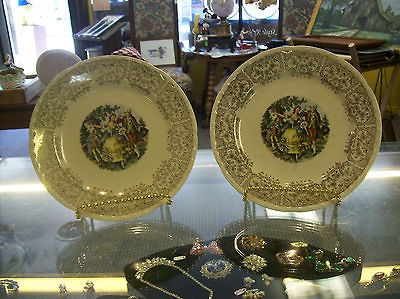 VINTAGE CROOKSVILLE CHINA CO. WASHINGTON COLONIAL 2 DINNER PLATTERS