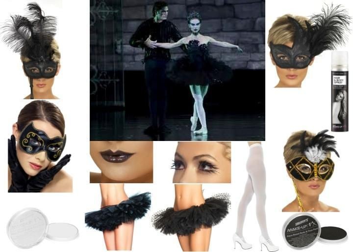 HALLOWEEN DELUXE BLACK SWAN BALLERINA FANCY DRESS COSTUME KITS