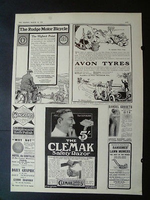 1912  rudge motor bicycle whitworth coventry ad,avon tyres police trap 