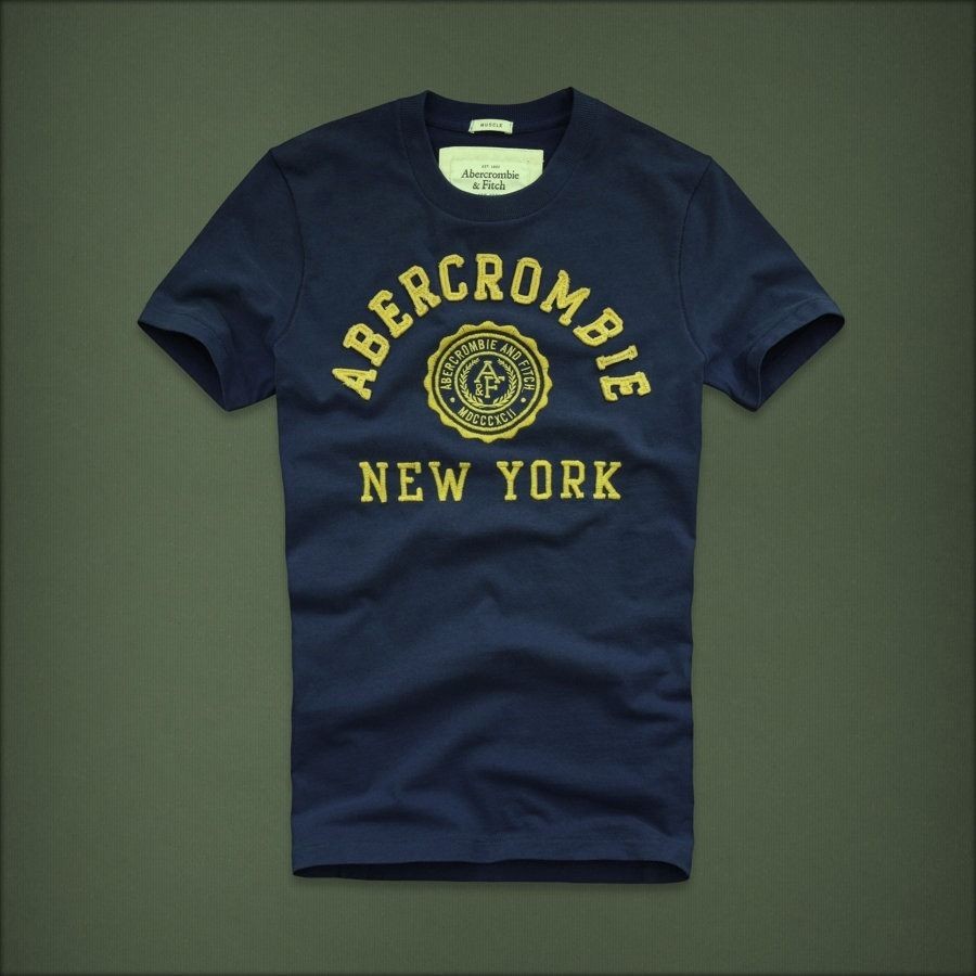 Abercrombie Mens tee Abercrombie New York BLUE/YELLOW NWT