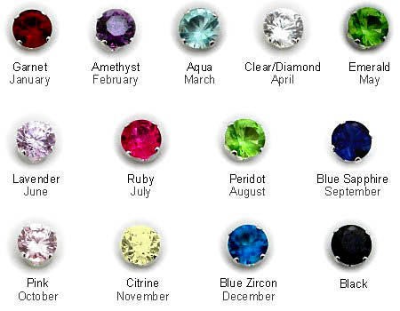 Sterling Silver & Cubic Zirconia Birthstone Studs 4mm High Quality 