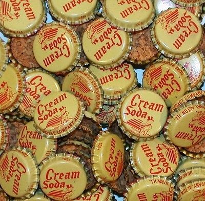 Soda pop bottle caps Lot of 25 DUKE CREAM baby pictured cork lined new 