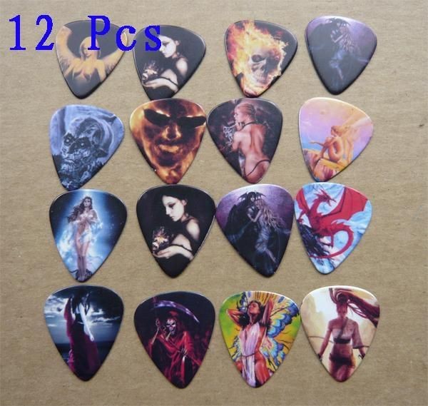 Lots of 12 pcs Personalized Guitar Picks 2sides Priting