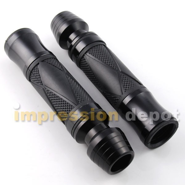 2x Motorcycle Aluminum 7/8 22mm Handlebar Rubber Gel Hand Grips Bar 