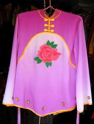 Chinese Folk Dance Costume Yangge Kung Fu Dress Set Peony Design for 