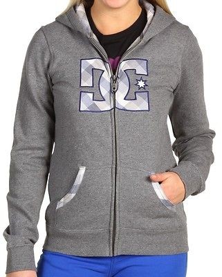 DC Shoes Womens Dopel Full Zip Hoodie logo Sweatshirt jumper S M NEW