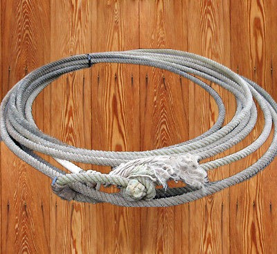 Western Cowboy Decor Used Lariat Lasso Rope With Rawhide Burner Hondo 