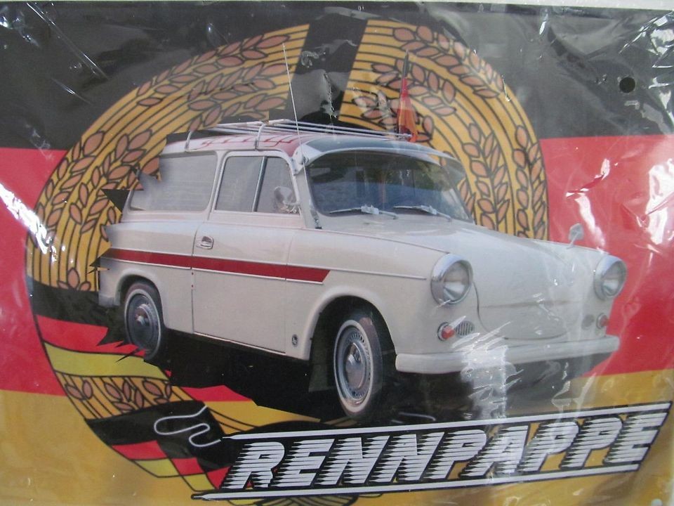 Metal Plate Rennpappe Germany Old Vintage Car Decorative License Plate