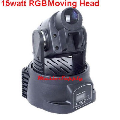 DJ LED MOVING HEAD LIGHT 9 gobos RGB 15watt DMX STAGE PARTY SHOW