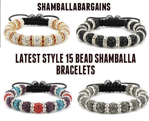 SHAMBALLA BRACELET RHINESTONE 15 BEAD BALL ASIAN STYLE RANGE SWAROVSKI