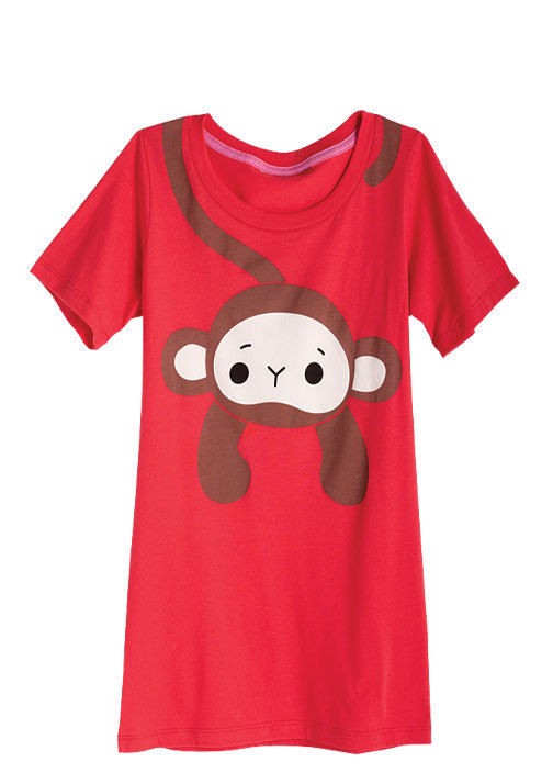 NWT dELiAs delias Scoop Neck Orange Monkey Vintage Graphic Tee T 