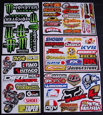 SHEETS STICKERS BIKE DIRT MOTOCROSS ENERGY DRINK TRUCK SCOOTER BMX 