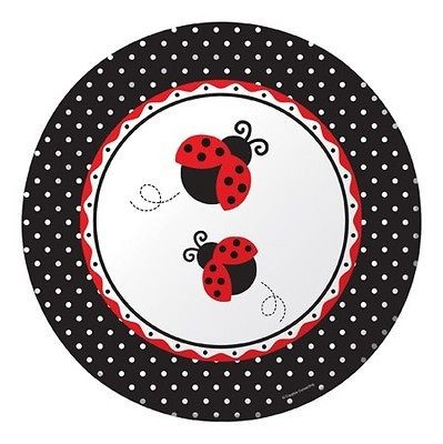 Ladybug 1st Birthday Party Supplies 10.5in Dinner Plates 8pk