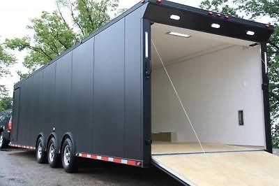 NEW ALUMINUM FLAT BLACK 8.5 X 36 ENCLOSED CARGO TRAILERTRIPLE AXLES 