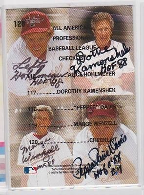 1993 QUAD AUTO AAGPBL DOTTIE KAMENSHEK+ LEAGUE OF THEIR OWN/ROCKFORD 