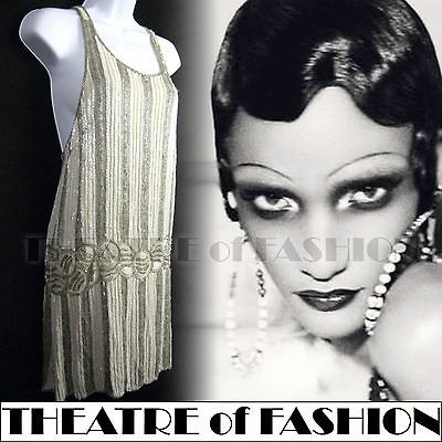 TOPSHOP ICONIC KATE MOSS BEAD DRESS VINTAGE 20s FLAPPER 30s GATSBY 