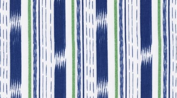 Dear Stella Fabric Maasai Mara Ikat Stripe Blue Green White Quilting 