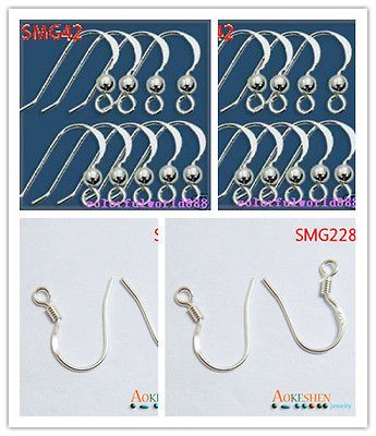   sliver earrings wire ear hooks DIY making jewelry findings Coil