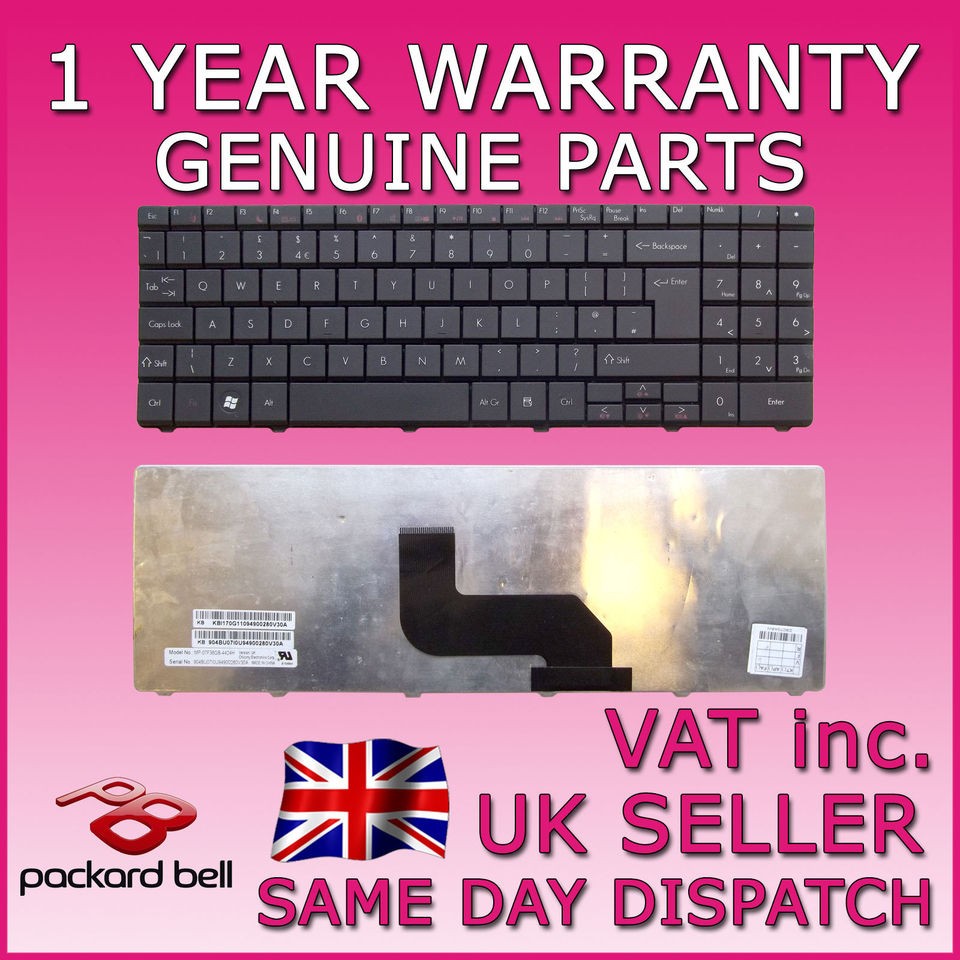 New Packard Bell TJ61 SB 121NC UK Layout Black Keyboard