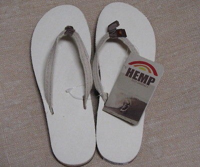 Hemp Rainbow Surfer Eco Sandals Womens XL 8.5 9.5 Natural Flip flops 