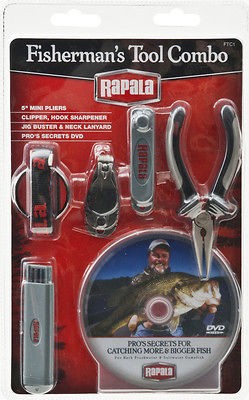   Fishermans Fishing Tool Combo FTC1 Pliers Clipper Sharpener DVD