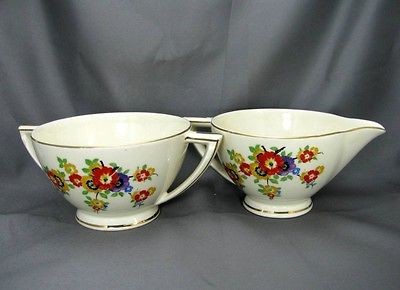 Vintage Edwin Knowles Hostess Shape Creamer and Sugar