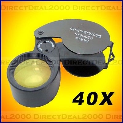 Folding LED Loupe40X for Natural Diamonds Gemstones Jewellery